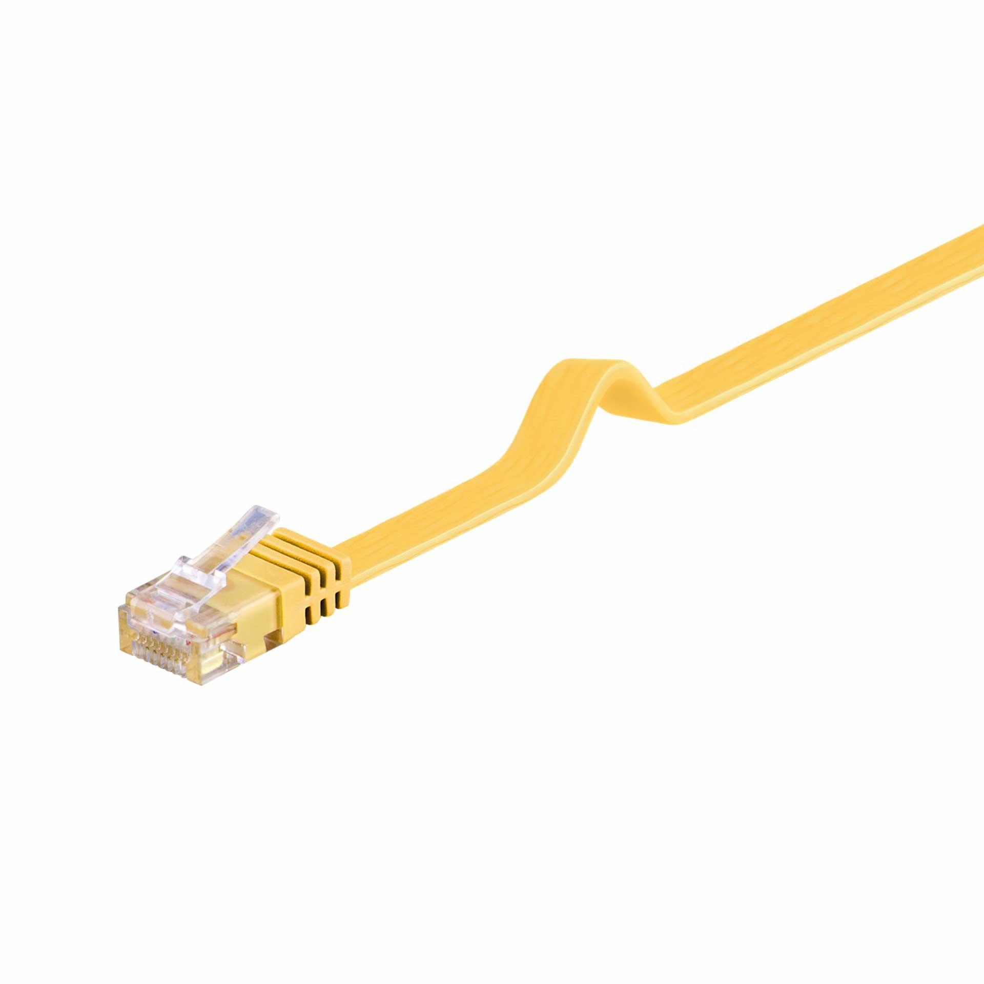 Câble de raccordement plat CAT 6, RJ45, U/UTP 500mm jaune