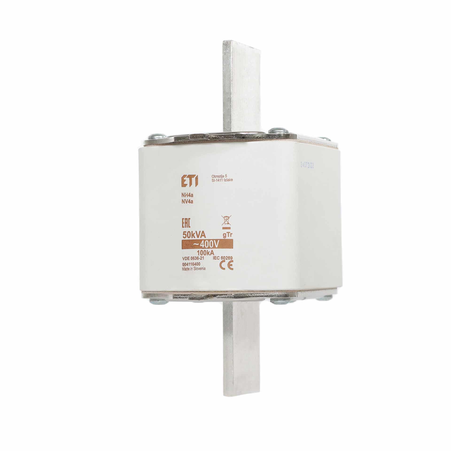 Fusibile NH da 4A, 72A per la protezione dei trasformatori 50kVA, gTr