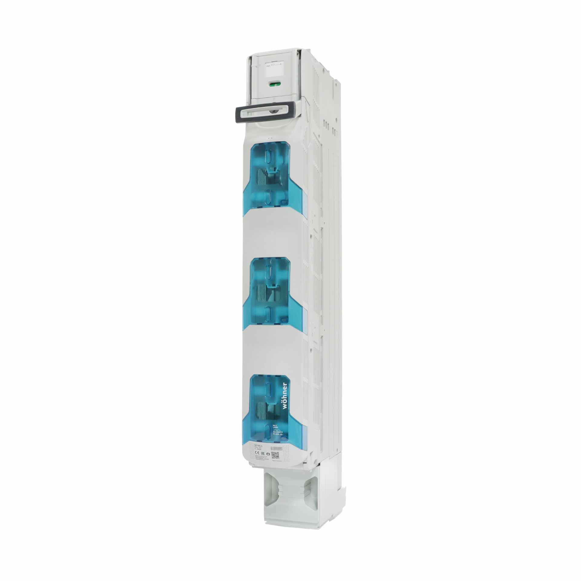 Réglette sectionneur de fusible QS NH Taille 3, 185mm, Départ en bas-M12, commutation indépendante Réglette sectionneur de fusible QS NH Taille 3, 185mm, Départ en bas-M12, commutation indépendante