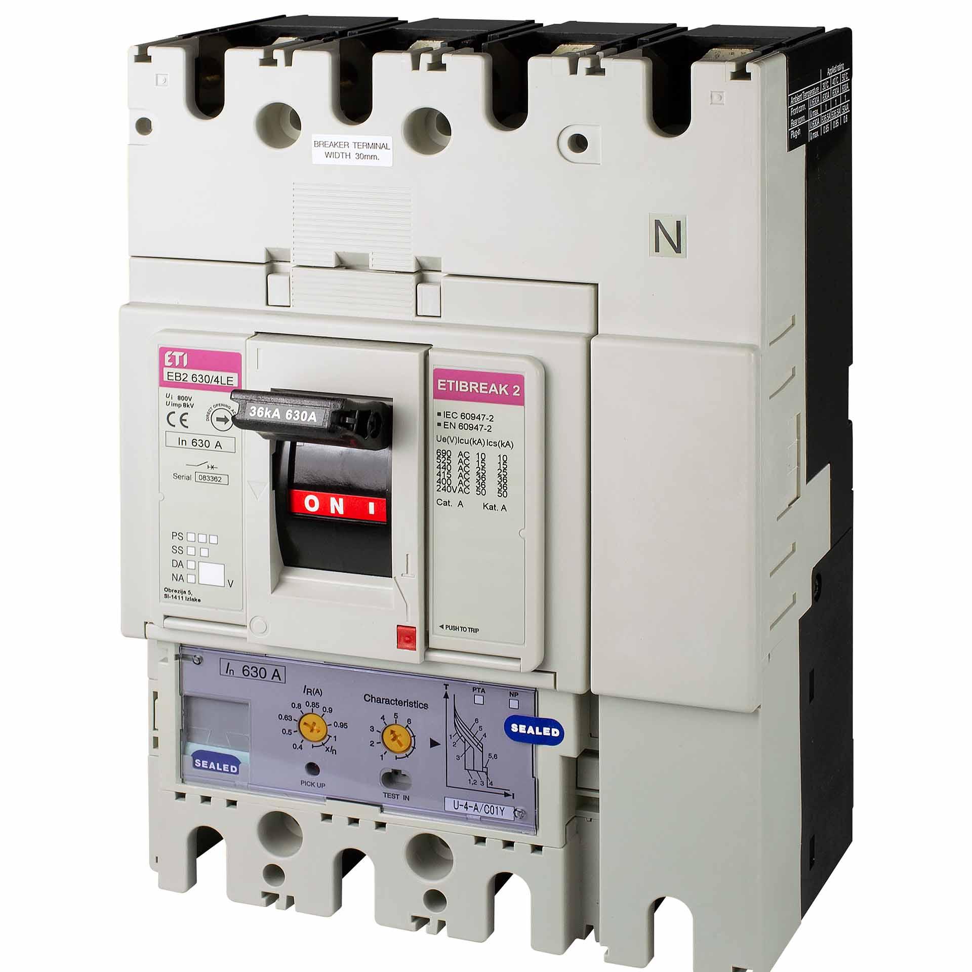 Interruttore automatico EB2 630/4E 630A, Icu 50kA / Ics 50kA