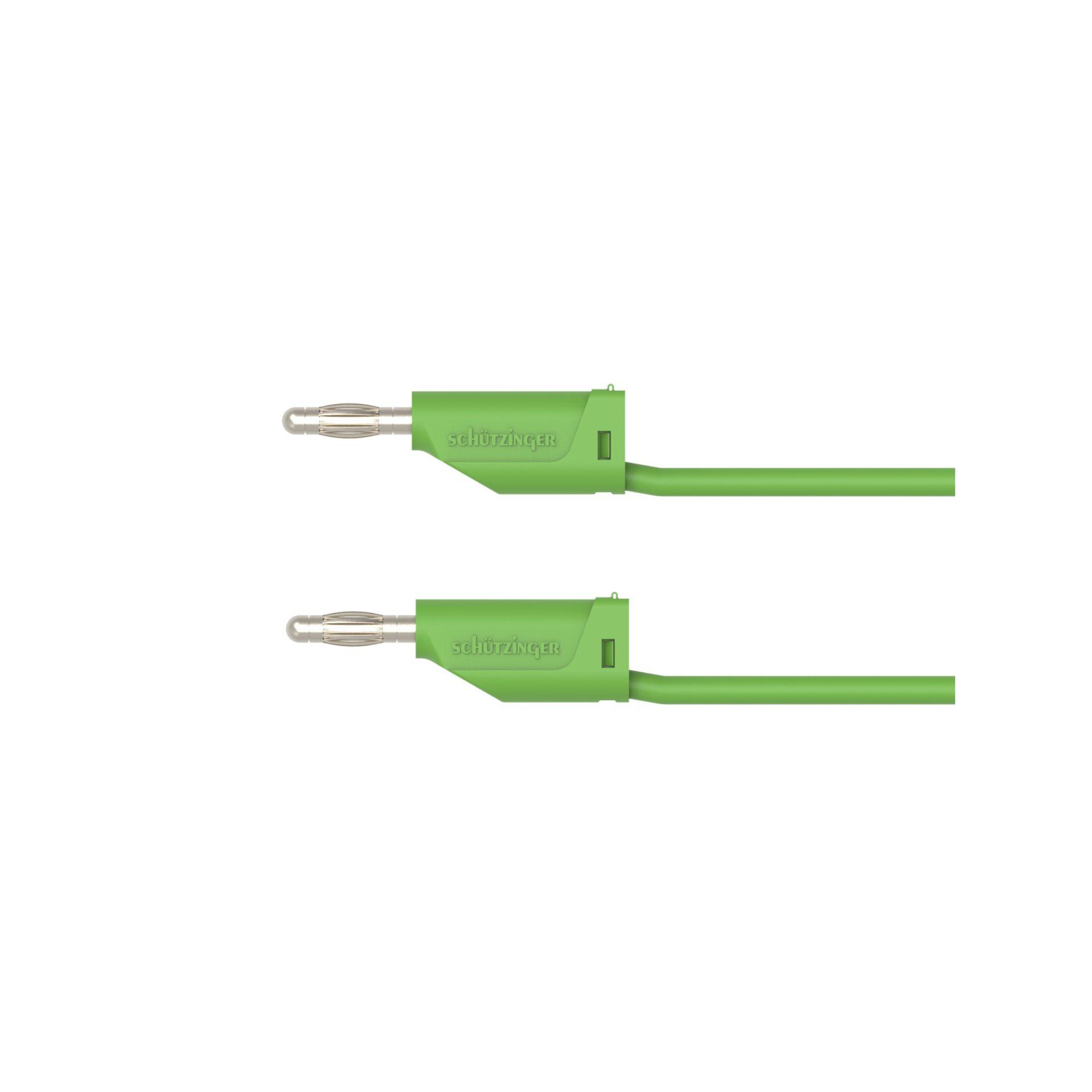 Cavo di prova 2 spine a molla ø 4mm, 1mm2, 100cm, verde Cavo di prova 2 spine a molla ø 4mm, 1mm2, 100cm, verde