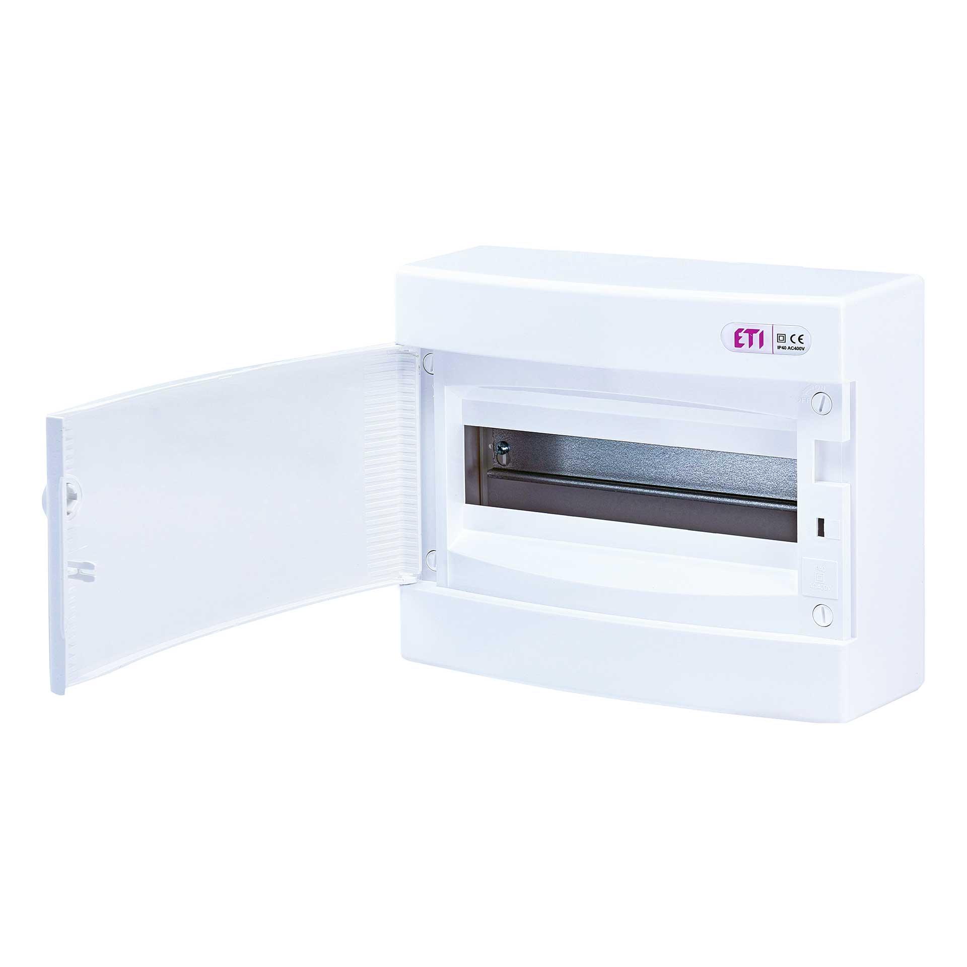 Quadro di distribuzione esterno con porta bianca "ECT-12-PO", IP40, 1x12 moduli (12M)