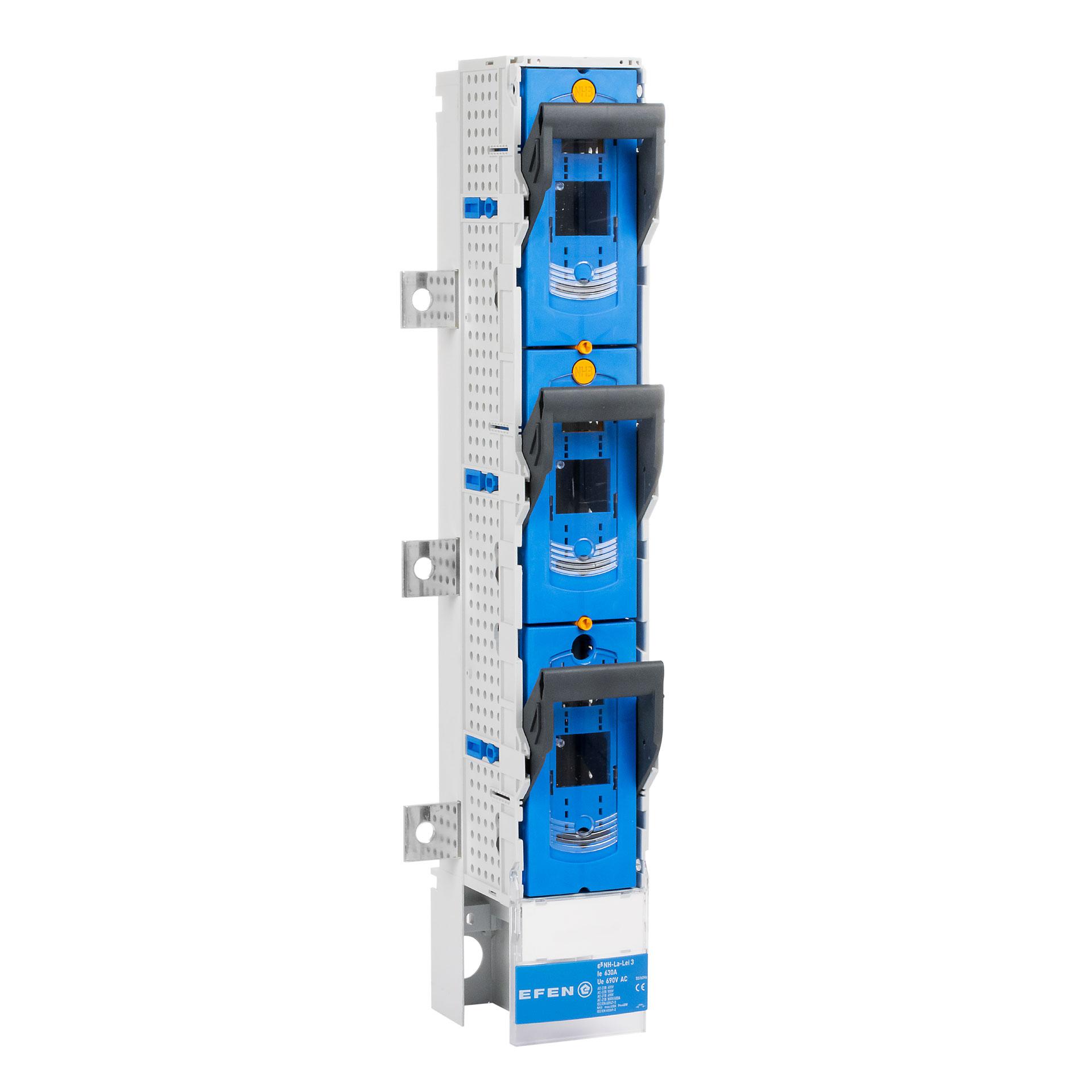 Réglette sectionneur HPC taille 3, 3P, 185mm (unipolaire commutable) Raccordement à g