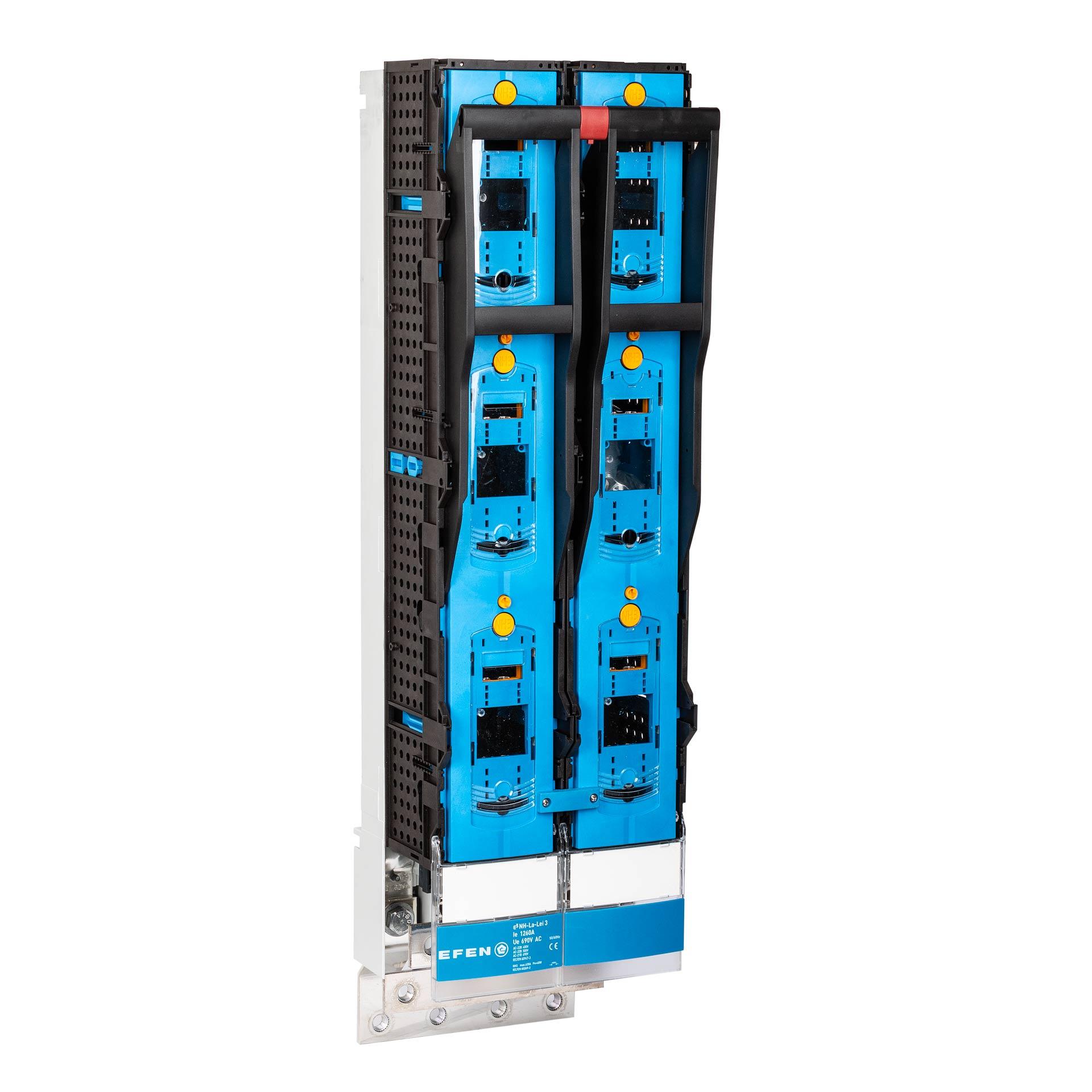 Sezionatori con fusibili NH misura 3, 3P, 185mm, M12 (commutabile a 3 poli) 1260A, sezionatore doppio, U6 Sezionatori con fusibili NH misura 3, 3P, 185mm, M12 (commutabile a 3 poli) 1260A, sezionatore doppio, U6