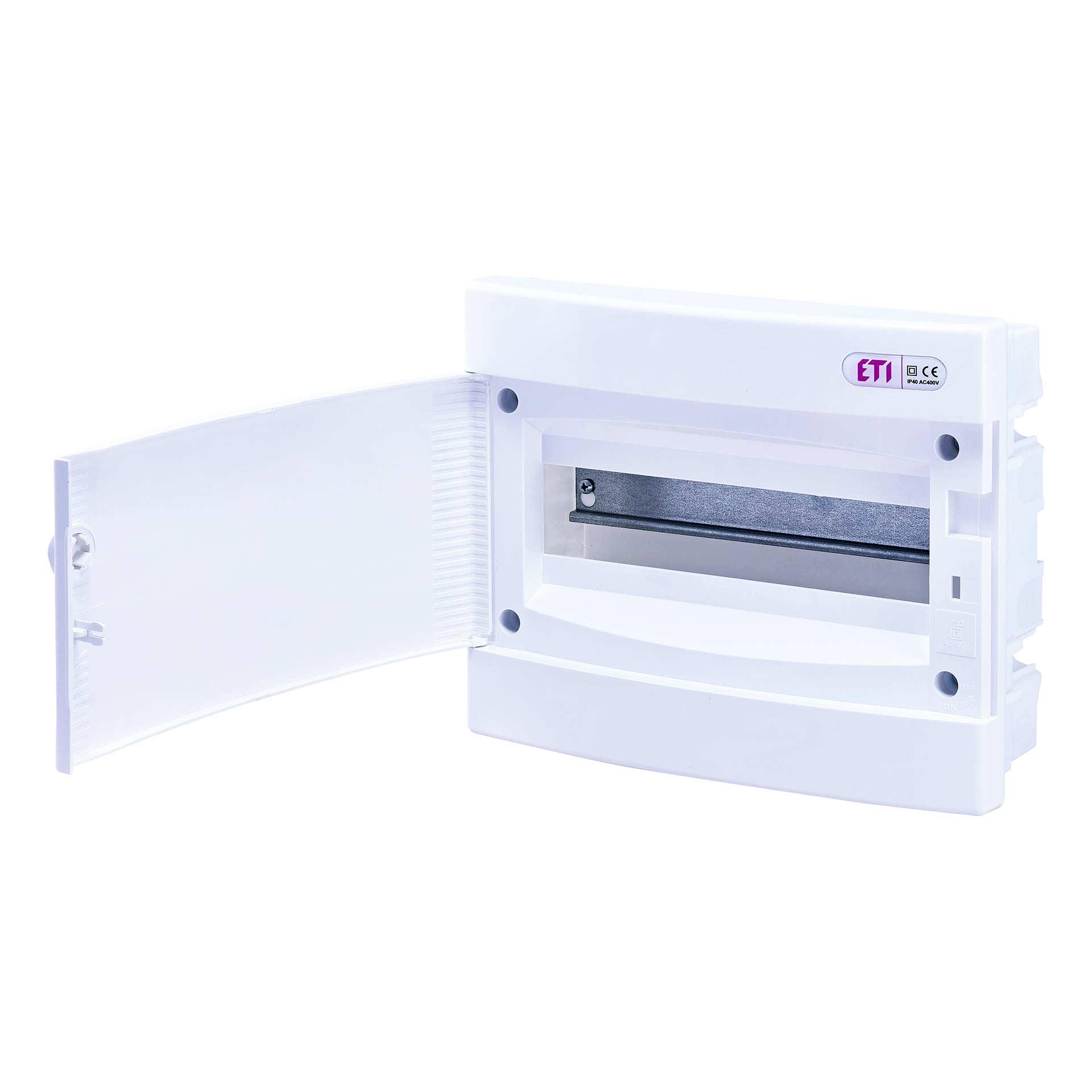Distributore da incasso con porta bianca "ECM-12-PO", IP40, 1x12 moduli (12M) Distributore da incasso con porta bianca "ECM-12-PO", IP40, 1x12 moduli (12M)