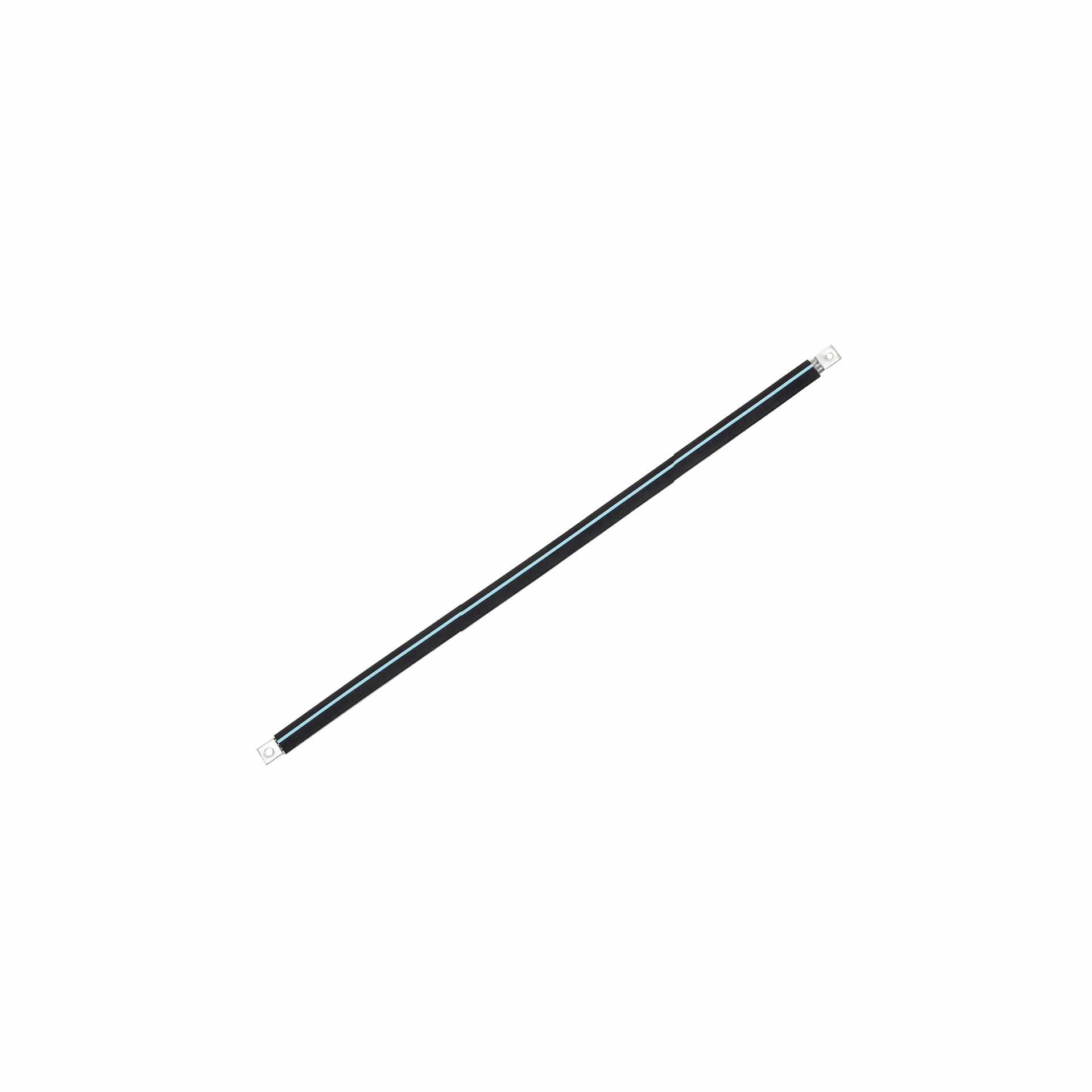 Isolierte Anschlusslasche aus Kupfergeflecht verzinnt L:530mm 50mm2, 250A, 2x M10, Halogenfrei