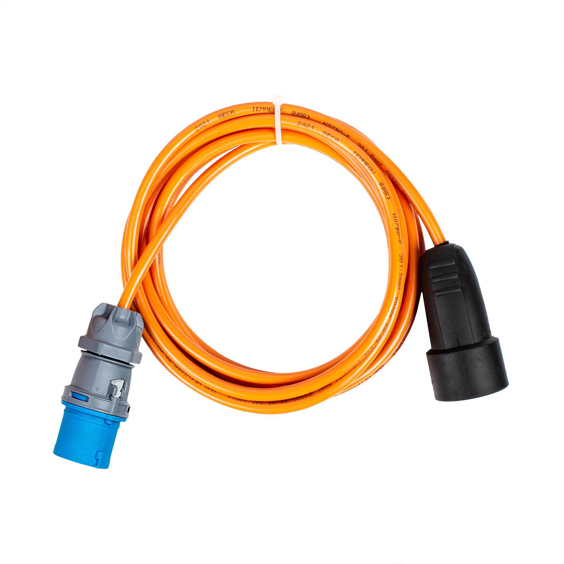 CEE/Schuko Verlängerungskabel 16A, 3P, 6h, IP44, 5 Meter G-PUR 3x1.5mm²