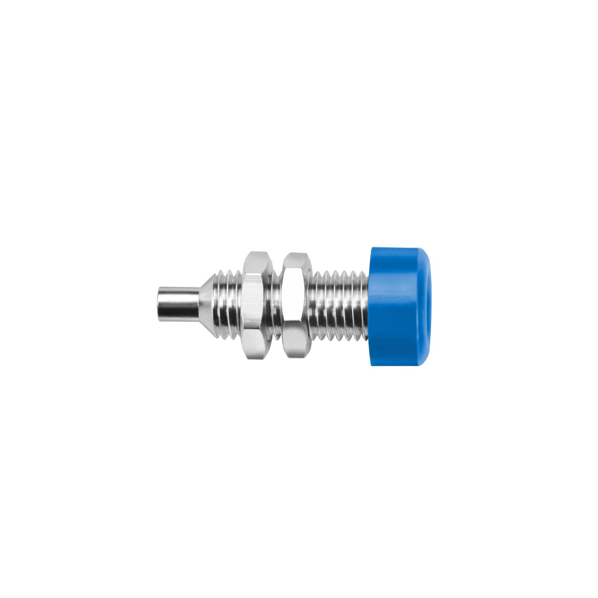 Presa incorporata ø 4mm testa isolante avvitata, blu