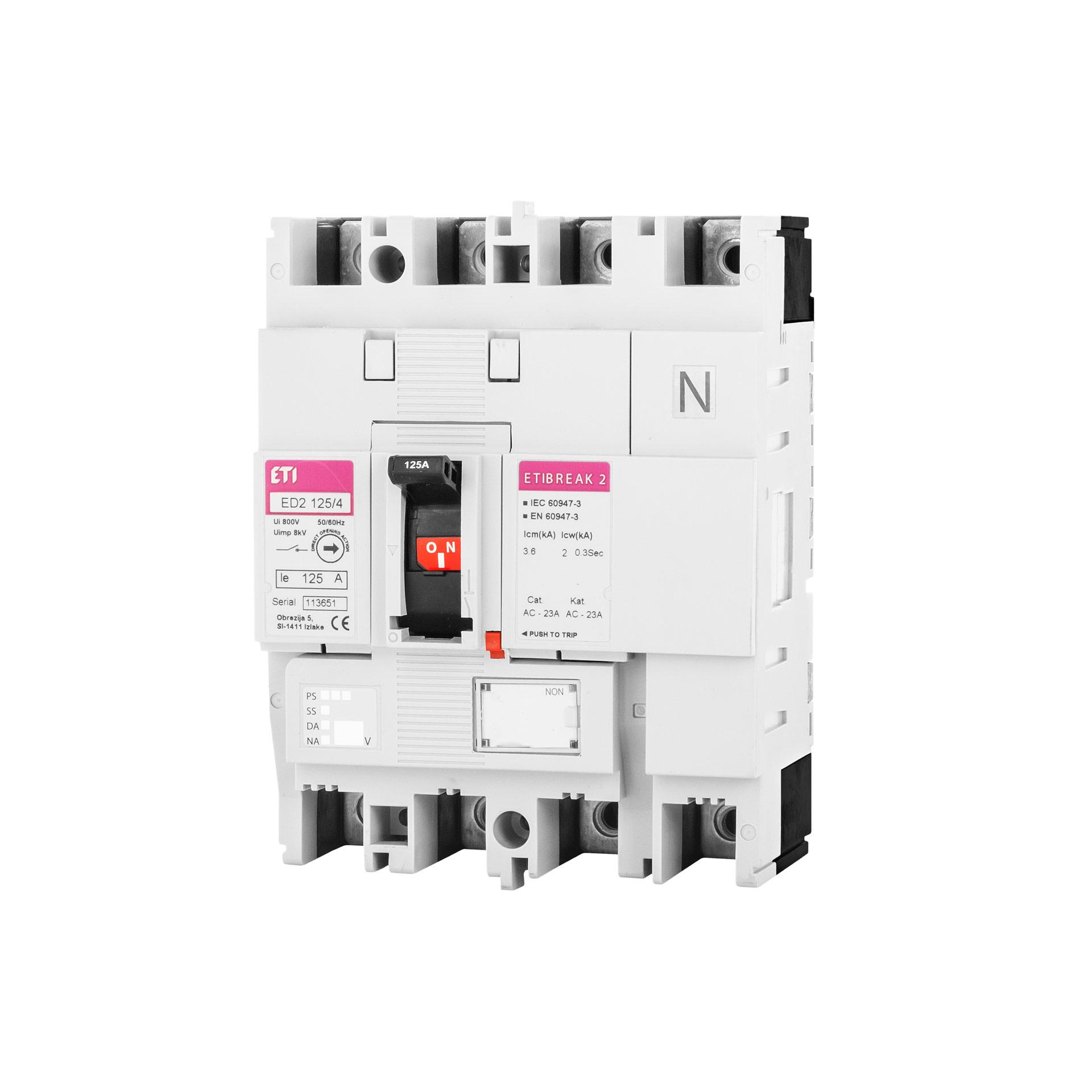 Switch-disconnector ED2 125/4, 125A, Icm 3.6kA Switch-disconnector ED2 125/4, 125A, Icm 3.6kA