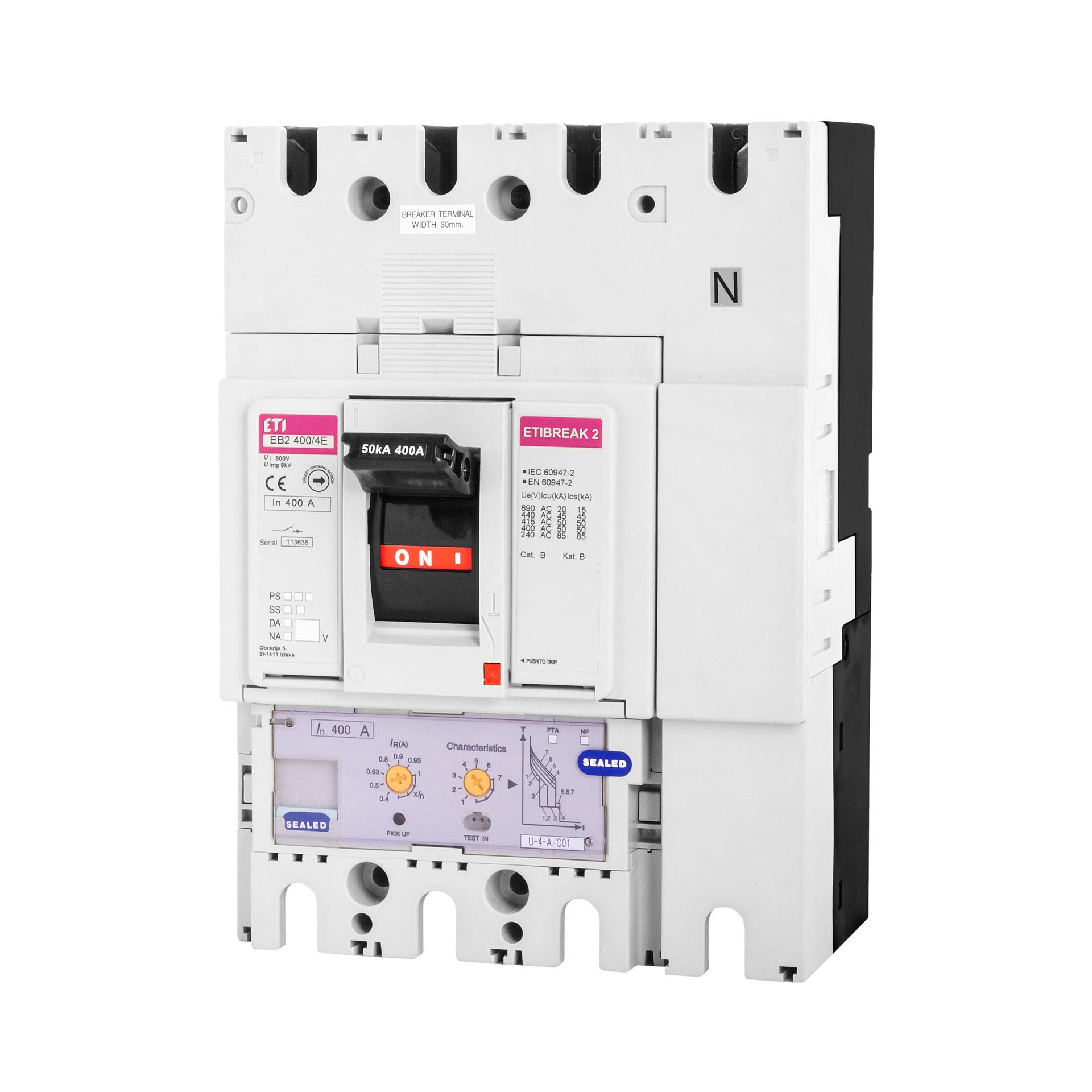 Interruttore automatico EB2 400/4E 400A, Icu 50kA / Ics 50kA