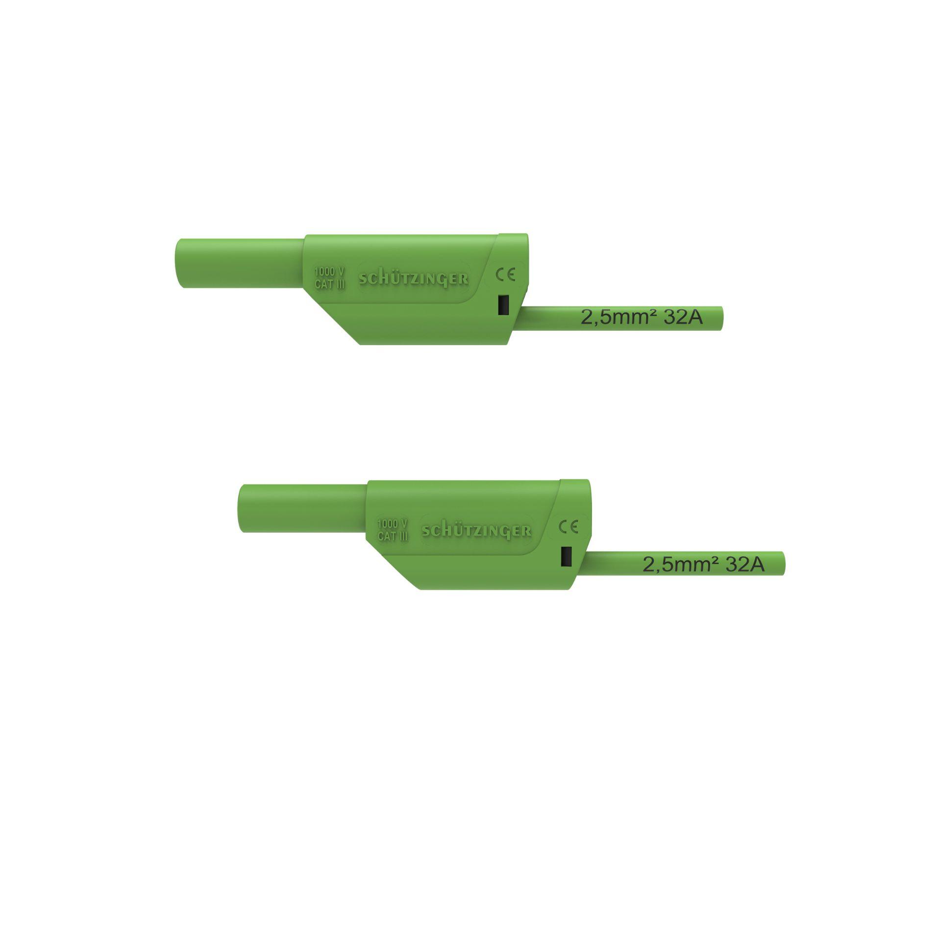 Cavo di collegamento di sicurezza ø 4 mm, 2,5 mm2, 1000 mm, verde Cavo di collegamento di sicurezza ø 4 mm, 2,5 mm2, 1000 mm, verde
