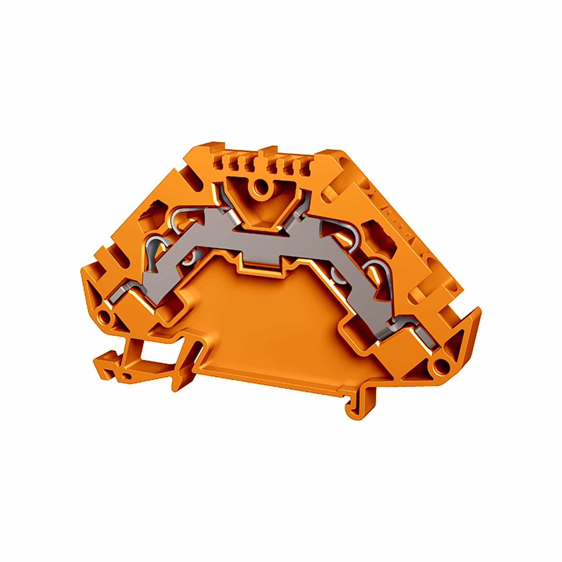 Terminale a molla push-in 4mm², 4 fili, arancione Terminale a molla push-in 4mm², 4 fili, arancione