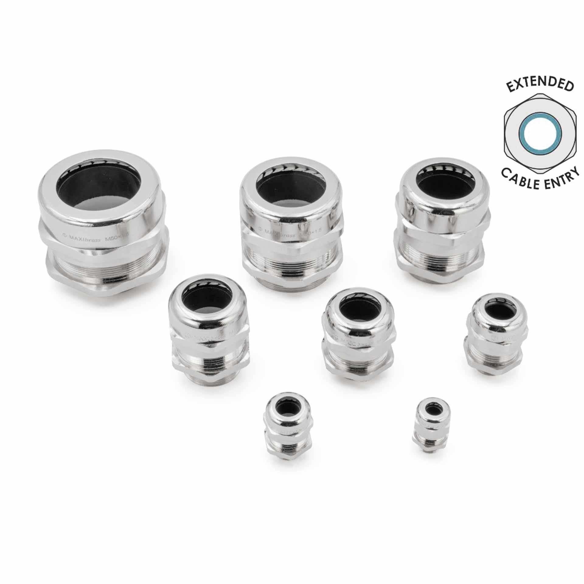 Presse-étoupe Maxibrass M63, laiton nickelé, gamme de serrage étendue 44-55mm Presse-étoupe Maxibrass M63, laiton nickelé, gamme de serrage étendue 44-55mm