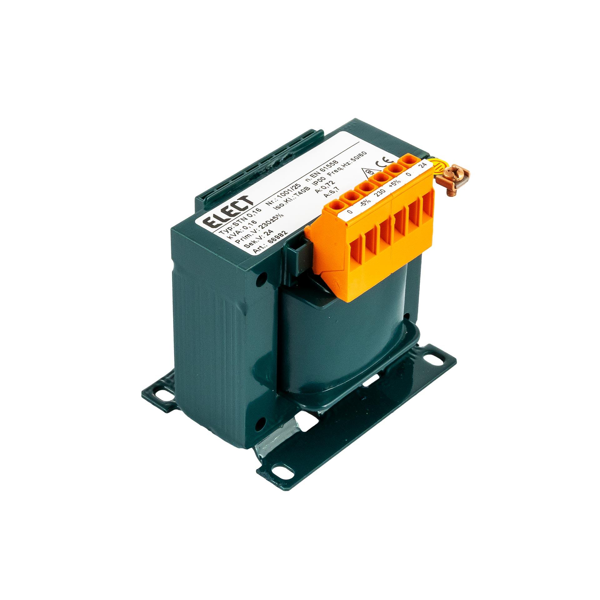 Trasformatore monofase 230V +-5%, 160VA, 24VAC - 6,67A
