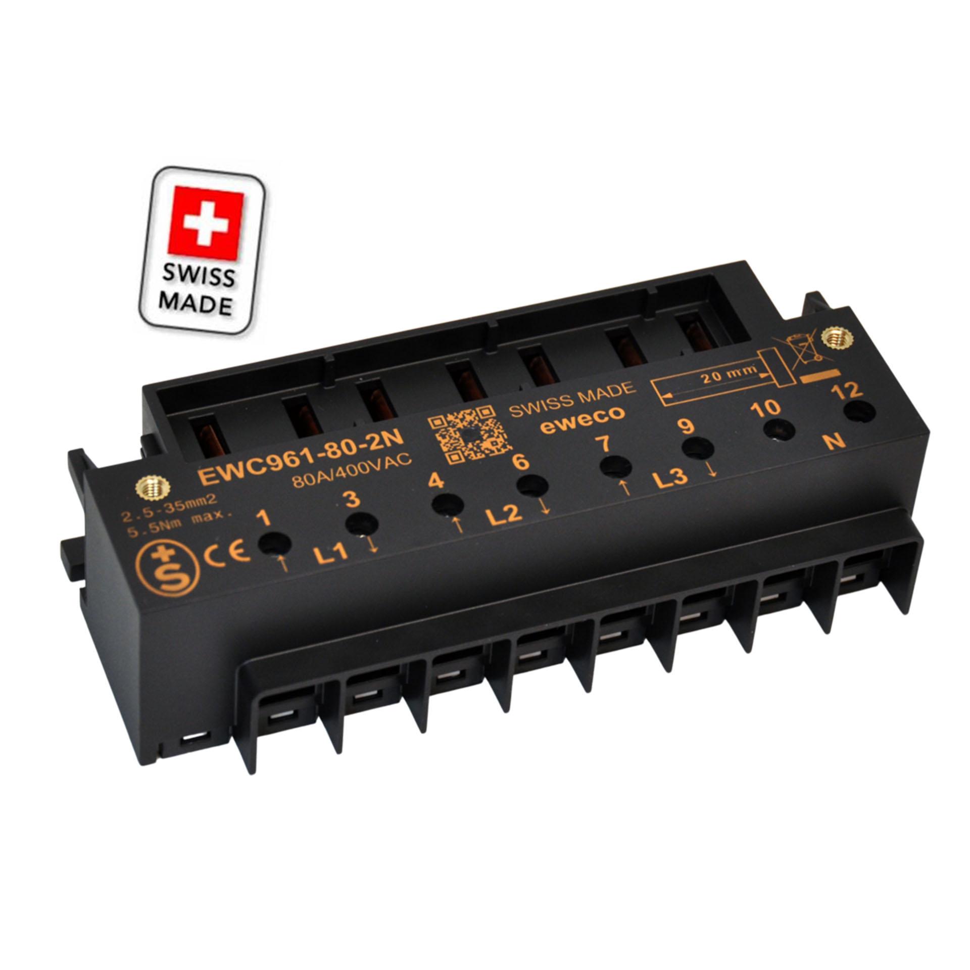 Terminale a innesto per contatori eweco, EWC961-80-2N, 80A, 2,5-35mm2, 2N senza TRE, testato S+ Terminale a innesto per contatori eweco, EWC961-80-2N, 80A, 2,5-35mm2, 2N senza TRE, testato S+