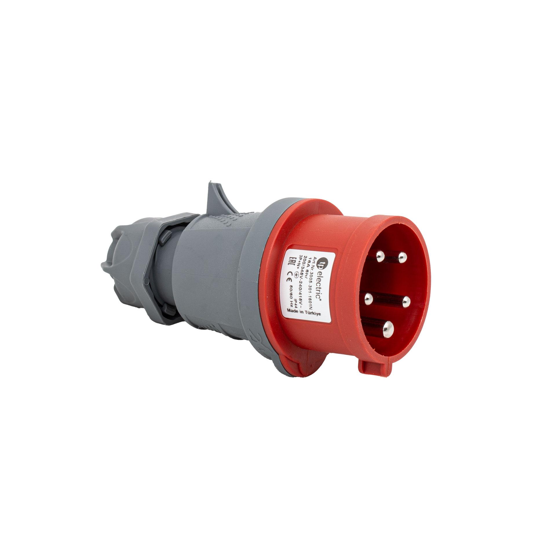 Spina CEE rapida 16A 5P 6h, 3PNE 400V, contatti nichelati, sistema Quick Connect brevettato