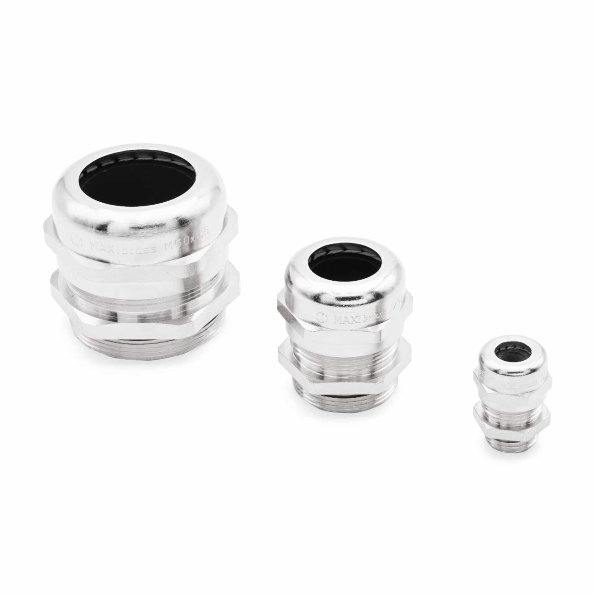 Presse-étoupe Maxibrass M32, laiton nickelé, Standard, GS: 11-21mm Presse-étoupe Maxibrass M32, laiton nickelé, Standard, GS: 11-21mm