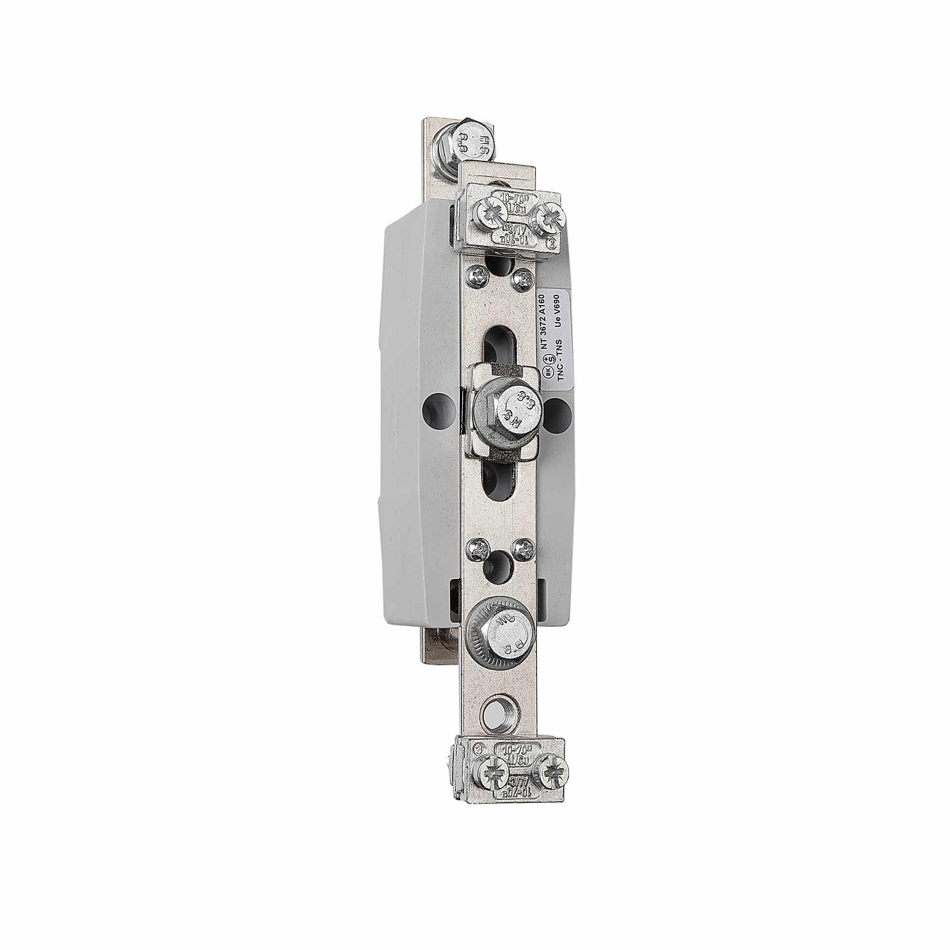 Isolatore PEN 160A, TNC - TNS, montaggio su guida di montaggio senza viti di fissaggio, doppio ponte Isolatore PEN 160A, TNC - TNS, montaggio su guida di montaggio senza viti di fissaggio, doppio ponte