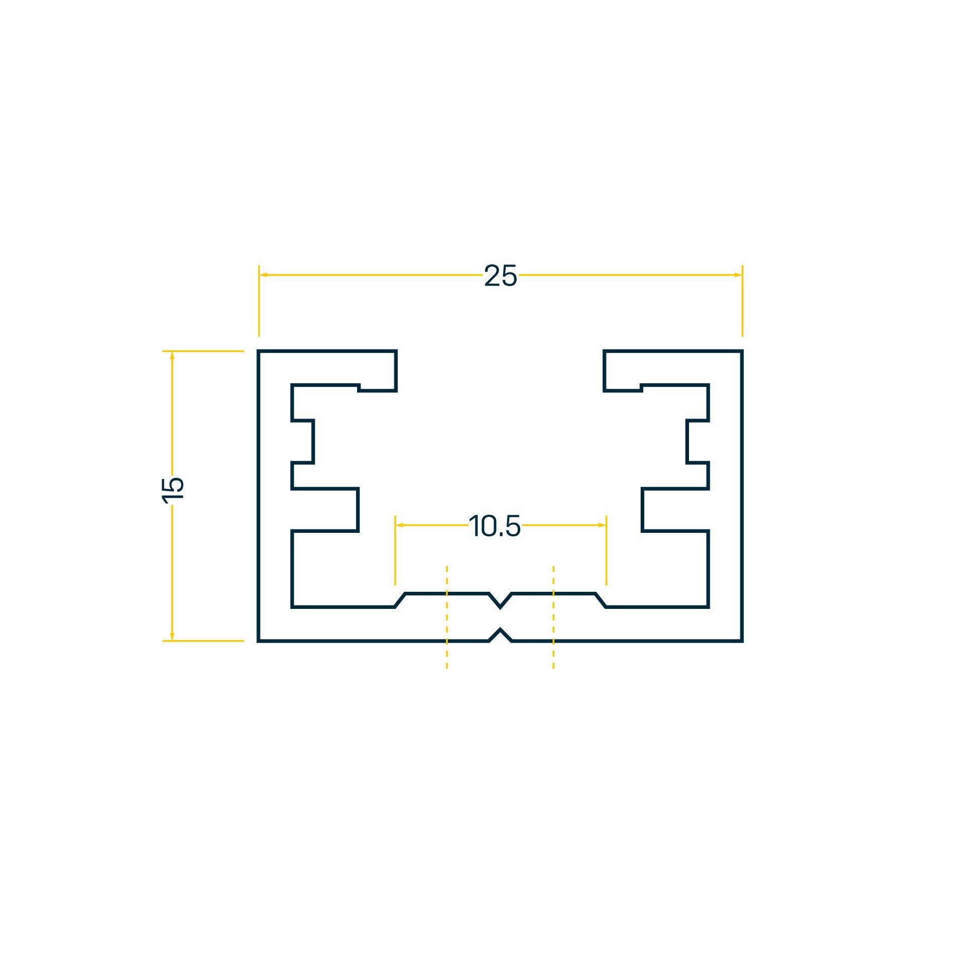 BS 25.0 Rail de fixation avec trous BS 25.0 Rail de fixation avec trous