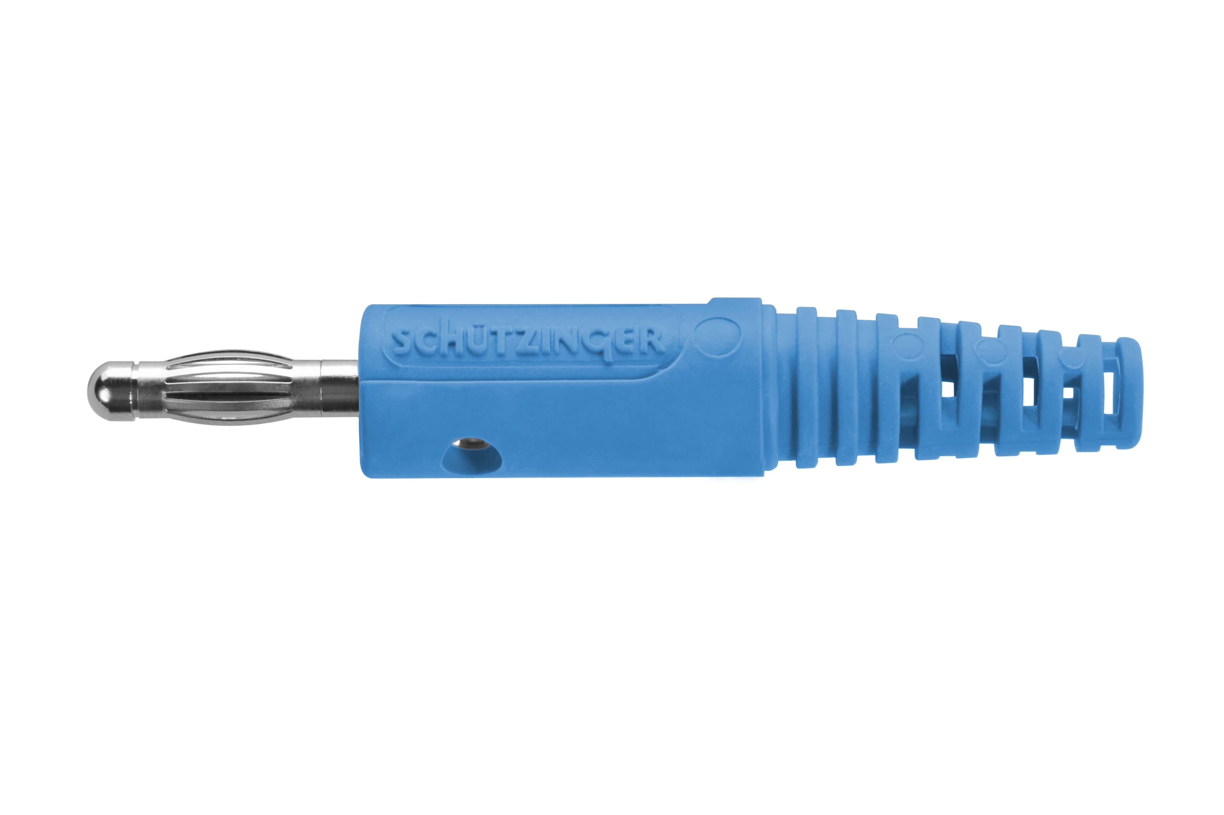Spina a molla diritta ø 4 mm, con connessione a saldare fino a 2,5 mm2 blu Spina a molla diritta ø 4 mm, con connessione a saldare fino a 2,5 mm2 blu