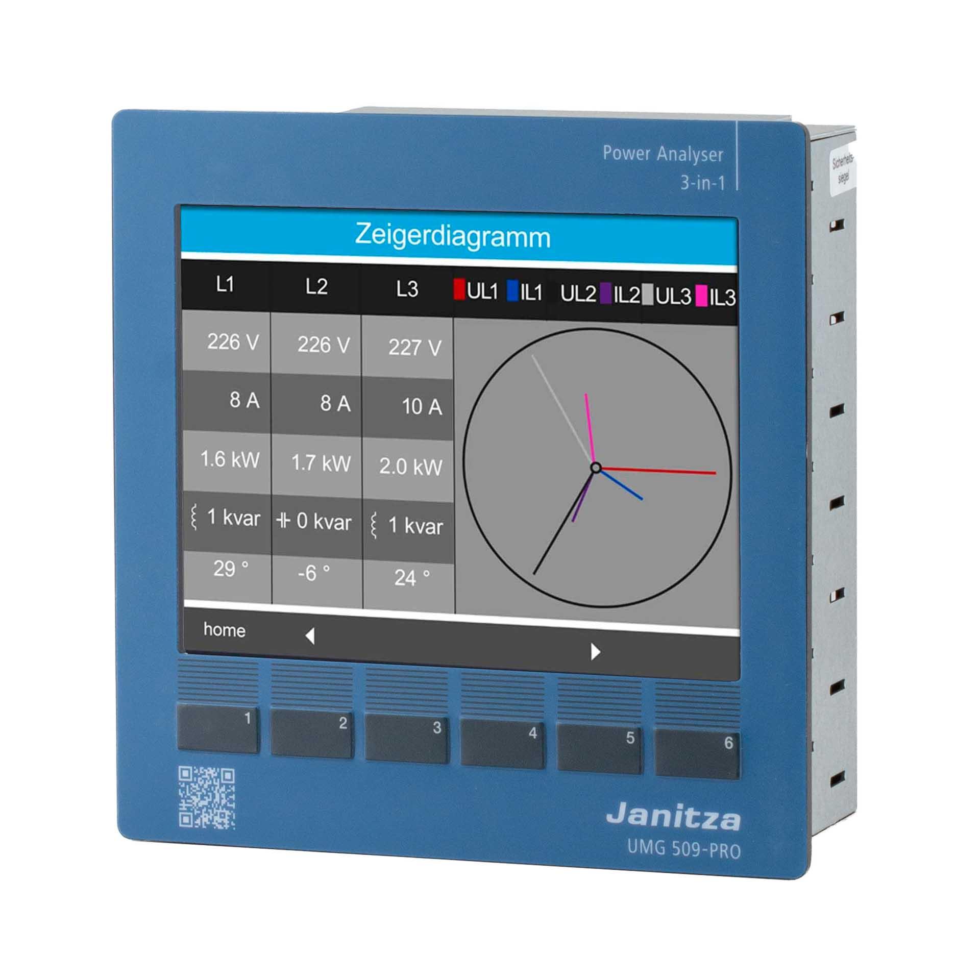 Analizzatore di rete multifunzionale Janitza con RCM, UMG 509-PRO - 24V