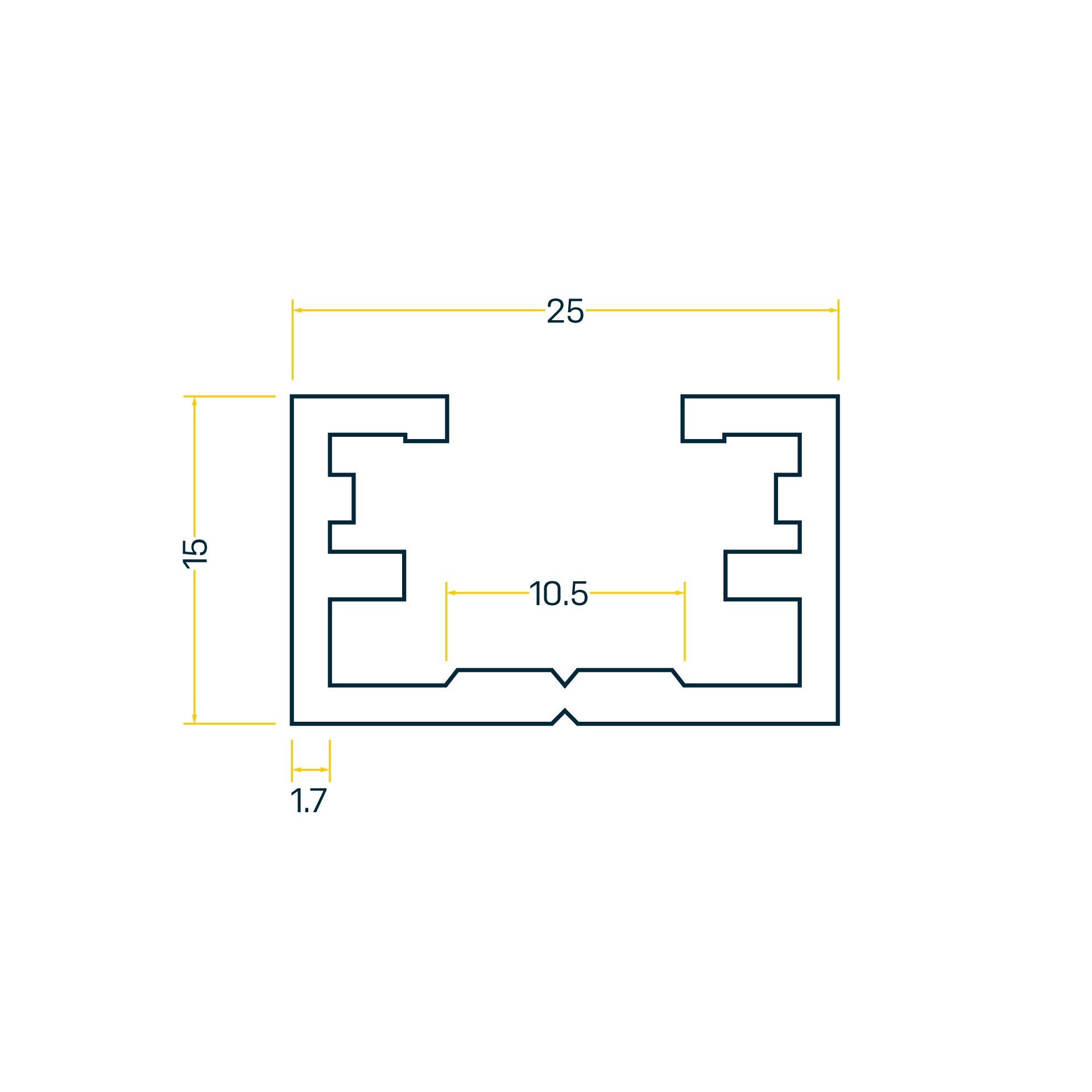 BS 25.0 Rail de fixation (canal)