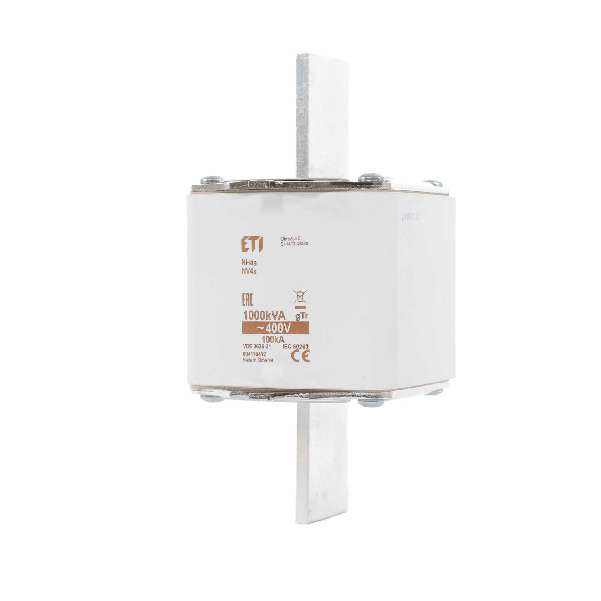 Fusibile NH da 4A, 1443A per protezione trasformatori 1000kVA, gTr