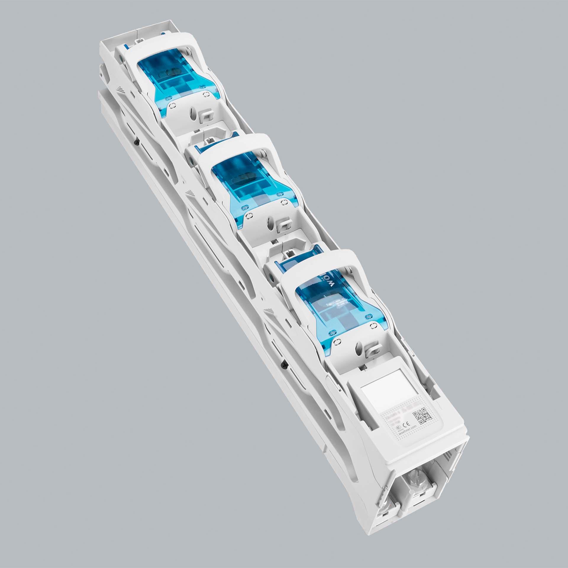 Réglette sectionneur HPC Gr.1, 3P, 185mm, M12, 1 Pôle commutable