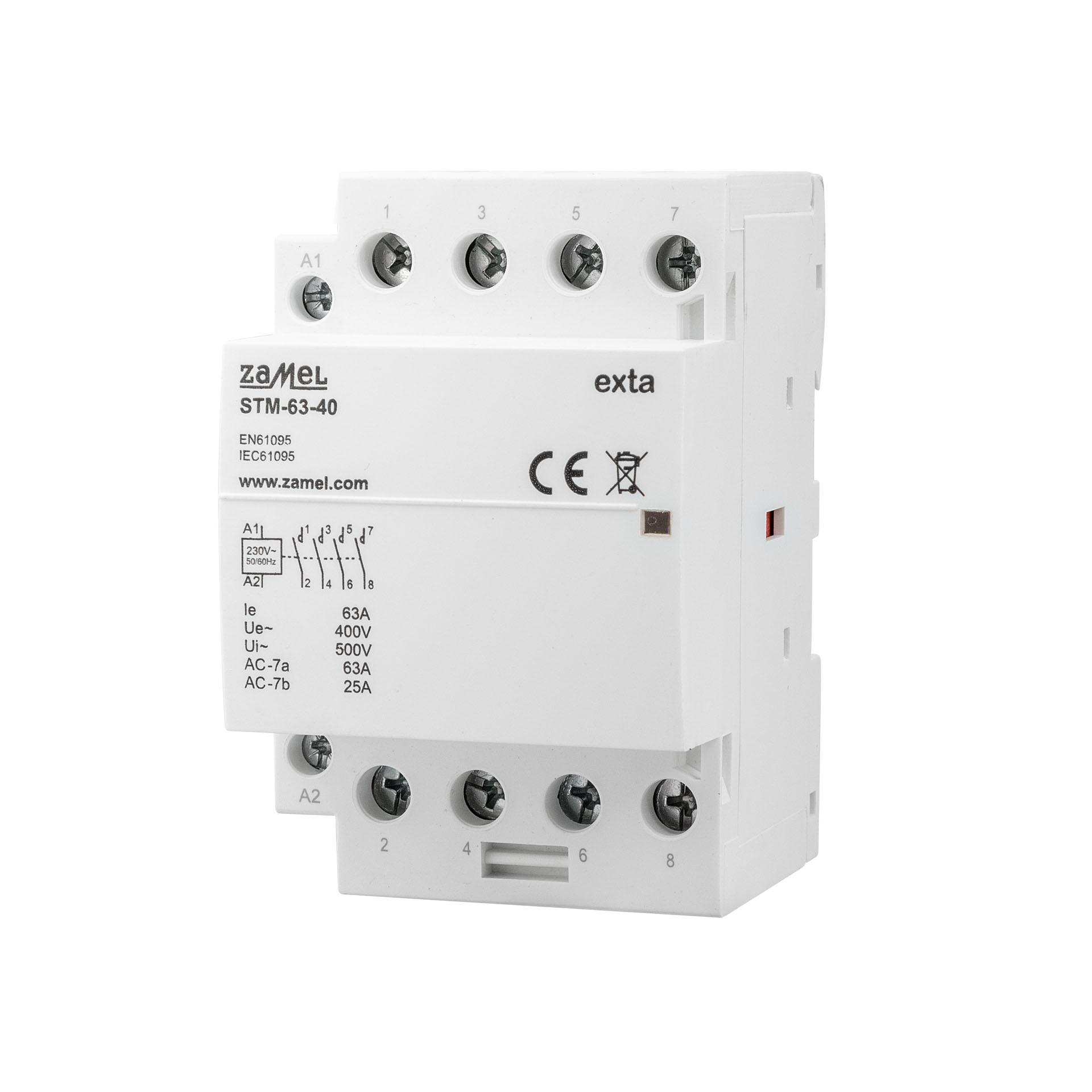 Contattore di installazione a 4 poli, 63A (AC1, 400V), R63-40 230V AC