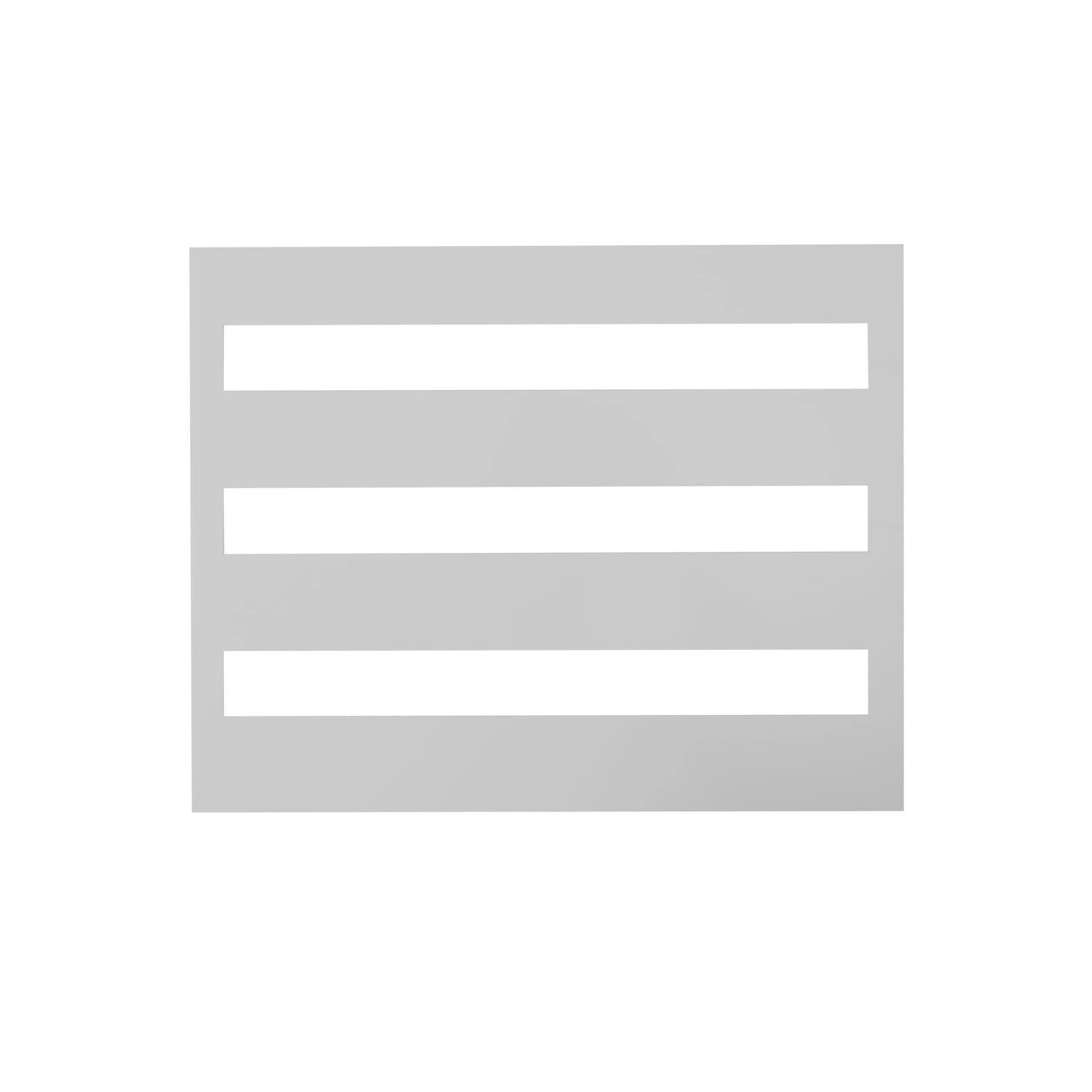 Cover plate with 3 cut-outs, 500x400x4mm, polystyrene 7035 light grey, halogen-free