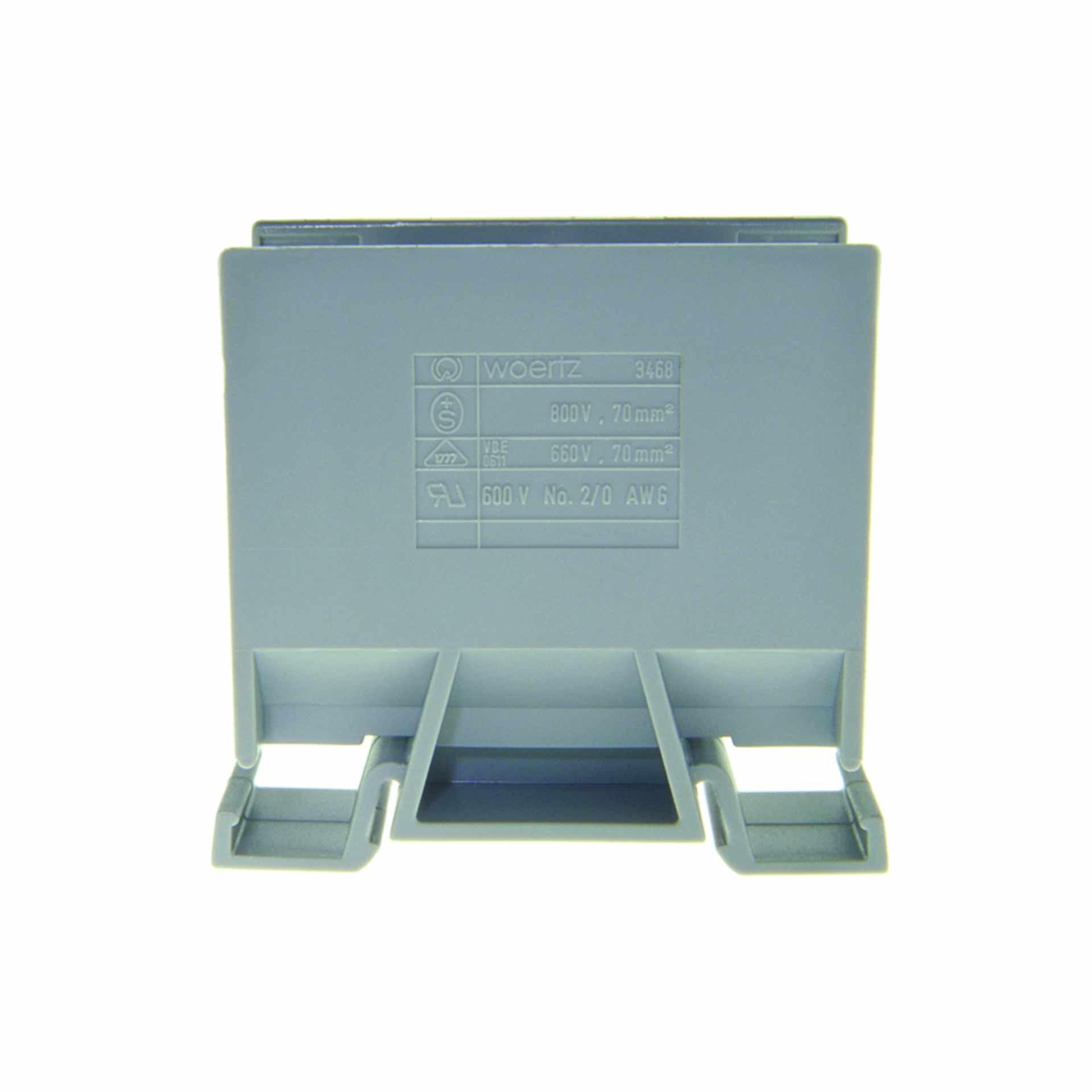 Branch terminal DIN35 70mm², 2-conductor, grey